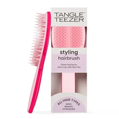 Bild av Tangle Teezer Den ultimata stylarhårborsten Underhåller och blandar peruker, väv, förlängningar klämmor Avslutningsborste för att lägga till volym, textur, glans borsta ut lockar Söt rosa