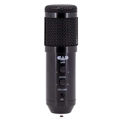 Bild av CAD AUDIO, U49 USB stor membran kondensormikrofon (egenskap: kardioid, 20 Hz kHz, integrerad A/D omvandlare, för MAC eller PC, inkl. kabel, vindruta, klämma och bordsstativ), svart