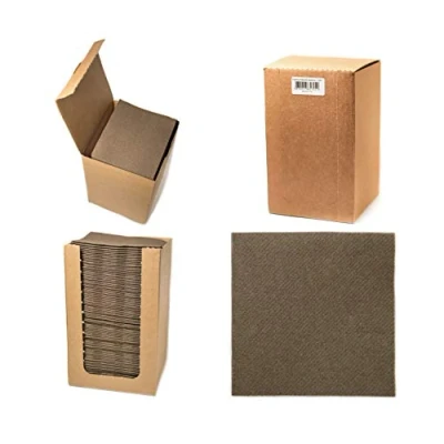 Bild av Alvotex CHIC Airlaid 100 Coctailservetter, 1/4 veck tygliknande, högkvalitativ engångsservett, brun, 20 x cm
