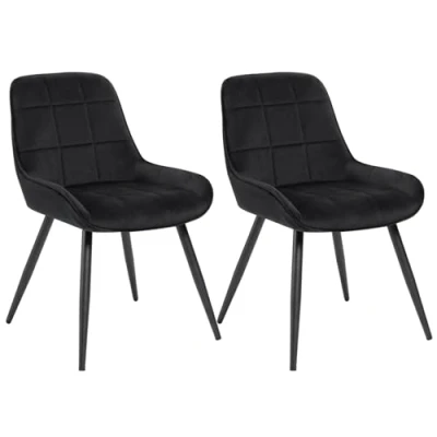 Bild av WOLTU Matrumsstolar set om 2, stoppad stol, konstläder, köksstol, vadderad, accentstol för vardagsrum, sovrum, kök, ergonomisk stol med ryggstöd, svart, BH332sz 2