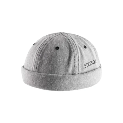 Bild av Stetson Cotton Melange Dockermössa Herrar med uppvik, Docker Vinter Höst Vår Sommar M (56 57 cm) ljusgrå