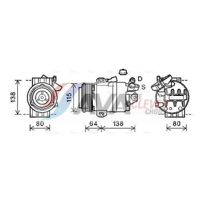 Bild av PRASCO RTAK565 Compresseur De Climatisation DKS17 R 134a RENAULT: Koleos I
