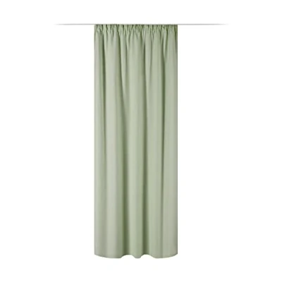Bild av Jemidi gardin ogenomskinlig 140 x 245 cm med veckband, universalband 100 % polyester, lång för vardagsrum, sovrum grön