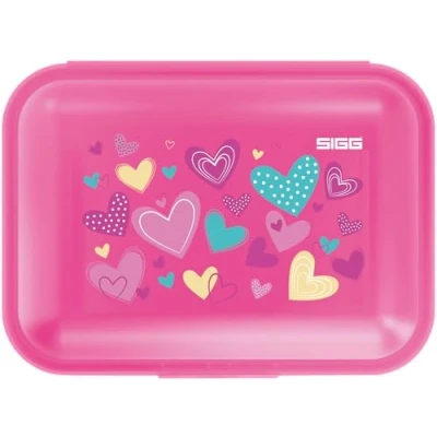 Bild av SIGG lunchlåda för barn 1 l Viva hjärtan fjäderlätt diskmaskinssäker mikrovågsugnssäker BPA fri perfekt skolan rosa