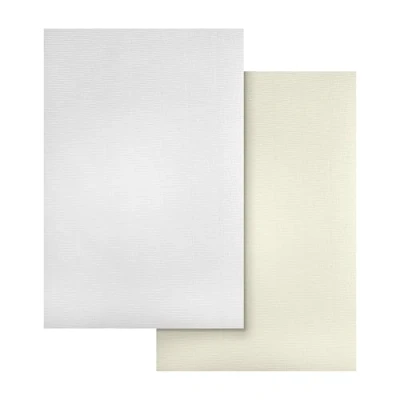 Bild av Netuno 100 ark pysselpapper räfflat DIN A4 120 g Aster Laid (50 x vita och 50 elfenben) elegant papper med vattenstämpel designpapper brevpapper certifikat effektpapper fin ribbning