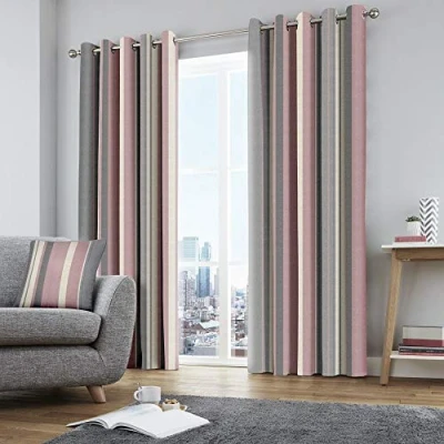 Bild av Fusion två gardinpaneler, bomull, polyester, rouge, B 168 cm (66) x D183 (72)