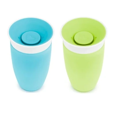 Bild av Munchkin Miracle 360 graders pipmugg, grön/blå, 296 ml (10 oz), 2 pack