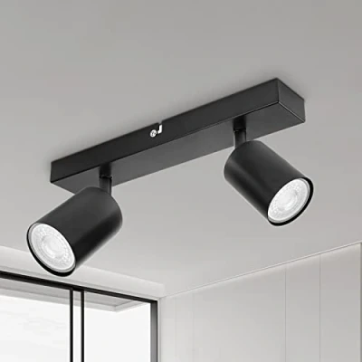 Bild av Dehobo takspotlight inomhus i matt svart, 3 justerbara spotlights GU10 Industrial Way Light för kök Lounge Sovrum Matsal