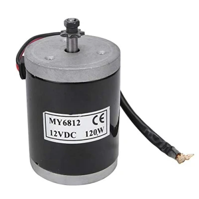 Bild av Elcykel permanentmagnet DC växelmotor, MY6812 12V 120W borstmotor Liten höghastighetsborstmotor med remskiva