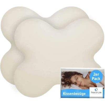 Bild av Påslakan i bomull med hög kvalitet Double pack (set of 2, elfenben), speciellt utformad för ACAMAR kudden dubbel jersey, perfekt passform, skrynkelfri Örngott dragkedja enkel passform.