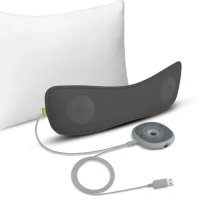 Bild av Avantree Slumber kuddhögtalare för sömn, privat ljud med inbyggt vitt brus, stöd Bluetooth och AUX, volymkontroll, insomningstimer, laddningsfri hemmabruk, hörlurar sömnhjälpmedel