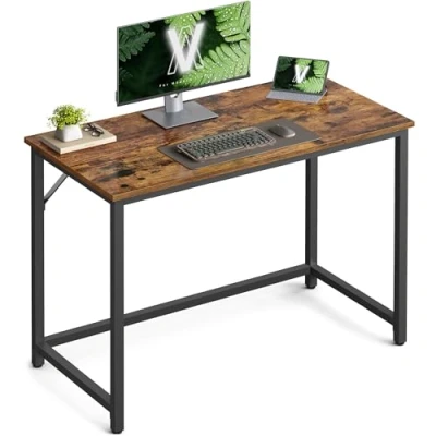 Bild av VASAGLE Datorskrivbord, skrivbord, litet kontorsbord, 50 x 100 75 cm, studie, hemmakontor, enkel montering, stål, industriell design, rustik brun och svart LWD41X