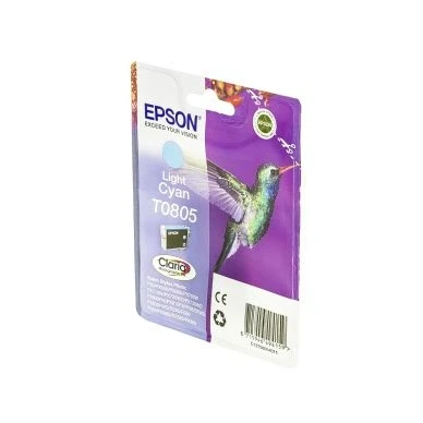 Bild av Epson 235E386 original T0805 bläck kolibri (Stylus Photo R265 R360 R285 RX585 RX685 PX700W P50 PX650 PX810FW PX710W PX820FWD PX720WD PX660 PX830FWD PX730WD RX560) ljus cyan