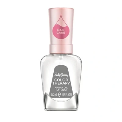 Bild av Sally Hansen Color Therapy Top Coat med arganolja, topplack glänsande finish, snabbtorkande, transparent, 1 pack (1 x 14,7 ml)