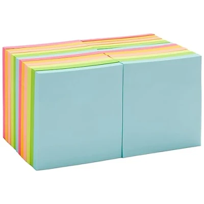 Bild av Amazon Basics kvadratiska miniklisterlappar, 7,6 x cm, 24 st, färgglada