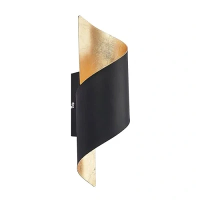 Bild av Lindby vägglampa Desirio, svart/guld, 35cm, metall
