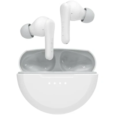 Bild av Belkin SoundForm Nano 2 Bluetooth hörlurar för barn med inbyggd mikrofon, 28 tim. batteritid, säker volym på 85 dB, IPX5 vattentålighet, Rosa