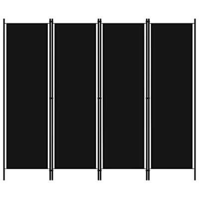 Bild av vidaXL Rumsavdelare 4 Paneler Partition Avdelningsskärm Rumspanel Hopfällbar Skärmvägg Skärm Skiljevägg Avdelningspanel Kontorspartition Svart