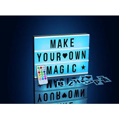 Bild av EASYmaxx LED Lightbox Set med färgförändring och Timerfunktion Omfattar 173 utbytbara bokstäver symboler Olika färg ändra lägen Batteridriven USB port [A4 Format]