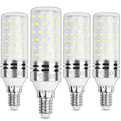 Bild av HZSANUE E14 LED Majs Glödlampor 15W, 6000K Dagsljus Vit, 1700LM, Små Edison Skruv Glödlampor, 120W Motsvarande Glödande, 4 pack