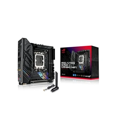Bild av ASUS ROG Strix B760 I Gaming WiFi Intel® (13th and 12th Generation) LGA 1700 Mini ITX Motherboard, 8+1 Power Levels, DDR5 up to 7600 MT/s, PCIe 5.0, 2 x M.2 Slots, 6E, USB 3.2 Gen 2x2 Type