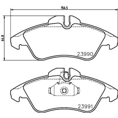Bild av HELLA 8DB 355 014 481 Jeu de plaquettes frein contact signal d&#039;usure inclus avec accessoires MERCEDES BENZ: Vito Van, Bus, Sprinter 3 T Van