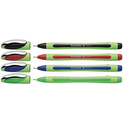 Bild av Schneider Xpress fineliner (bläck dokumentäkta, linjebredd 0,8 mm, tillverkad i Tyskland) set om 4, blandade
