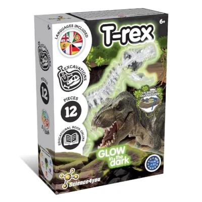 Bild av Science4you T Rex fossila utgrävningar för barn, gräva och hitta glittrande dinosauriefossiler + dinosaurieleksaker spel, presenter till pojkar flickor 6+ år