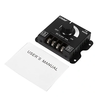 Bild av Yosoo 1224 V, 30 A LED omkopplare dimmer, PWM styrenhet, metall, dimbar LED, manuell drift för randigt ljus, enkel färg, 8,4 x 6,6 2,0 cm