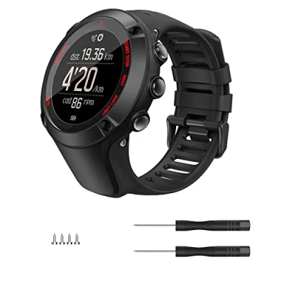Bild av MoKo Strap Compatible with Suunto Ambit 1/2/2S/2R/3/3 Sport/3 Run/3 Peak, Soft Silicone Adjustable Replacement Watch Band Wristband, Black