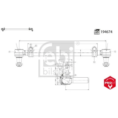Bild av FEBI BILSTEIN 194674 Barre de direction Essieu avant force avec écrous MAN: TGA