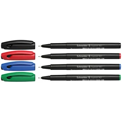 Bild av Schneider 196794 Topliner 967 Fineliner (linjetjocklek 0,4 mm) 4 pack etui sorterade