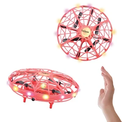 Bild av Lexibook, Crosslander® UFO, Första uppladdningsbara lysande drönaren med geststyrning för barn, upp till 5 km/h, rörelsesensor, höjdhållning, ljuseffekter, inomhus eller utomhus, Röd, UFO01