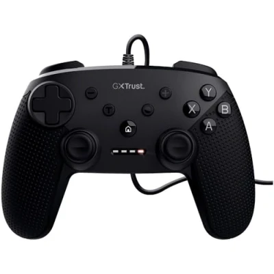 Bild av Trust Gaming GXT 541 Muta PC styrenhet, kabelansluten, 75% återvunna material, 3 m USB kabel, 15 knappar, vibrations feedback, Joystick gamepad med kabel för dator, bärbar Windows 10/11