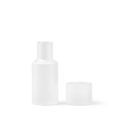 Bild av ferm LIVING Ripple Small karaffset, vit, glas, 2 delat