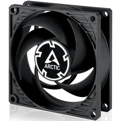 Bild av ARCTIC P8 Max PC fläkt, 80 mm högpresterande serverfläkt, PWM styrd 500 5000 rpm, optimerad för statiskt tryck, 0dB läge, Fluid Dynamic Bearing svart