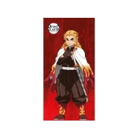 Bild av Halantex DEMON SLAYER Kimetsu no yaiba KYOJURO RENGOKU Strandhandduk Badstrand Badhandduk 100% bomull Storlek 70 x 140 cm