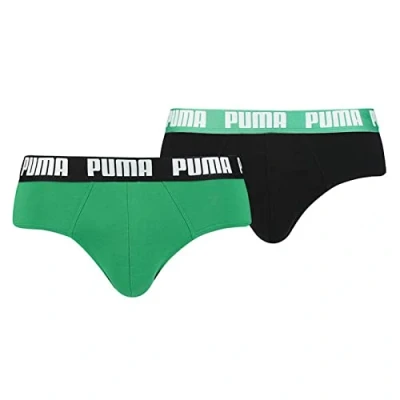 Bild av Puma Basic Brief 2 PACK Briefs, Storlek: Large, Black/green