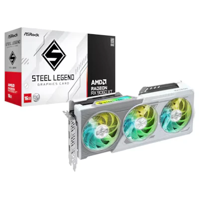 Bild av ASRock Radeon RX 9060 XT Steel Legend 16GB GDDR6 RAM Grafikkort
