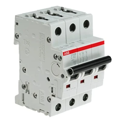 Bild av ABB S203M C32 Miniatyr Brytare, 3 polig, typ C, 10 kA/15 kA Brytkapacitet, 32 Amp ström (2CDS273001R0324)