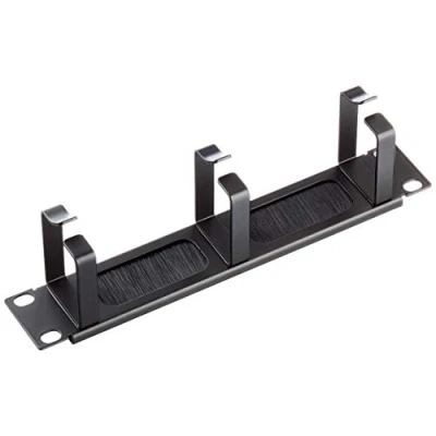 Bild av Delock Cable Management Brush Strip with 3 hooks Kabelhanteringspanel med borste för rack svart 1U 10