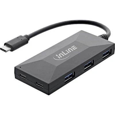 Bild av InLine® USB 3.2 Gen.1 OTG hub, typ C till 2 portar och 3 port A, utan strömförsörjning