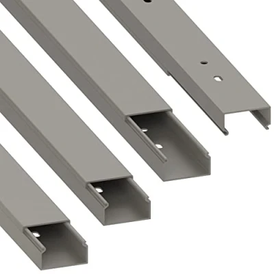 Bild av Habengut kabelkanal (med monteringshål i golvet) 30 x 15 mm av PVC, färg: grå, längd 4 m (4 1 längd)