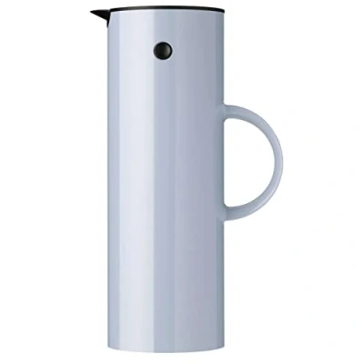 Bild av Stelton EM77 vakuumkanna dubbelväggsisolerad kanna för varma eller kalla drycker te och kaffepanna med glasinsats, magnetiserad vippstopp, skruvlock, nostalgisk design 1 liter, moln