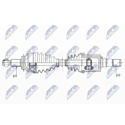 Bild av NTY NPW MZ 040 Arbre de transmission Essieu avant gauche 652 MAZDA: CX 5 I, 6 Berline