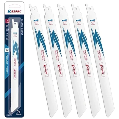 Bild av EZARC sågblad i två metall kobolt sabre för tunn medium metallskärning 225 mm 18TPI R922PT (5 pack)