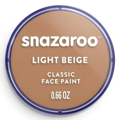 Bild av Snazaroo Klassisk ansikts och kroppsfärg för barn vuxna, ljusbeige färg, vattenbaserad, lätt tvättbar, giftfri, smink, kroppsmålning fester, åldrarna 3+