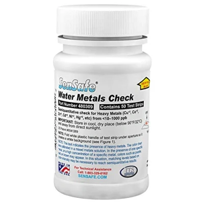 Bild av ITS Europe testset för vattenmetaller järn, koppar, kobolt, zink, kadmium, nickel, bly, kvicksilver 480309 (50 testremsor)