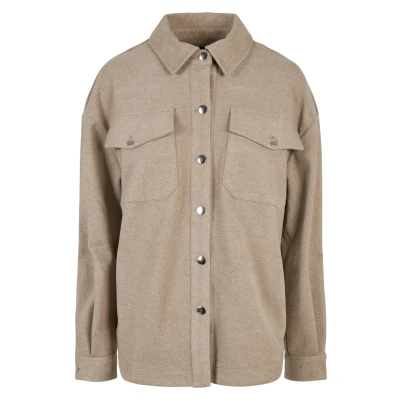 Bild av Urban Classics Ladies Classic Overshirt Allvädersjacka, Storlek: XXL, Lighttaupe
