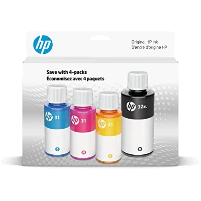 Bild av HP31 CMY/32XL Blk Flaskbläck Crtg 4 Pk, Svart